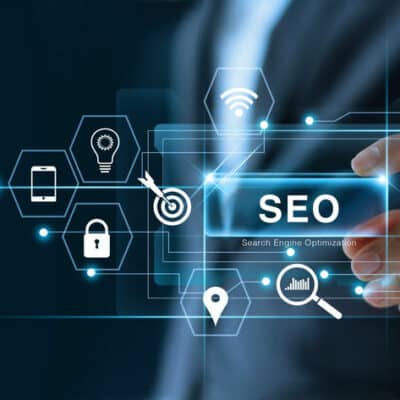 SEO Search Engine Optimization Marketing concept Businessman ho